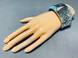 Birdseye Spiderweb Turquoise Native American Navajo Side Inlay Sterling Silver Bracelet-Nativo Arts