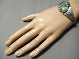 Opulent Vintage Native American Navajo Damale Turquoise Sterling Silver Bracelet Old-Nativo Arts