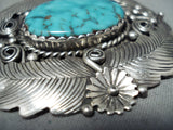 Fascinating Vintage Native American Navajo Kingman Turquoise Sterling Silver Bracelet-Nativo Arts