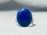 Important Vintage Native American Navajo Lapis Sterling Silver Thick Ring-Nativo Arts