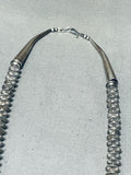 Hand Tooled Vintage Native American Navajo Sterling Silver Hogan Necklace-Nativo Arts