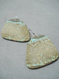 Native American Impressive Santo Domingo Royston Turquoise Sterling Silver Earrings-Nativo Arts