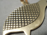 Rare Solid 14k Gold Vintage Navajo Quail Native American Pendant-Nativo Arts