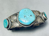 Butterfly Concho Vintage Native American Navajo Turquoise Sterling Silver Bracelet-Nativo Arts