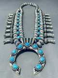 One Of The Best Native American Navajo Turquoise Sterling Silver Hogan Squash Blossom Necklace-Nativo Arts