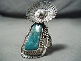 Towering Kachina Native American Navajo Gilbert Turquoise Sterling Silver Ring-Nativo Arts