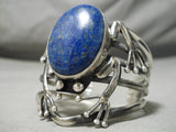 Monstrous Vintage Native American Navajo Frog Lapis Sterling Silver Bracelet-Nativo Arts