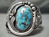 Museum Quality Vintage Native American Navajo Huge Bisbee Turquoise Sterling Silver Bracelet Old-Nativo Arts
