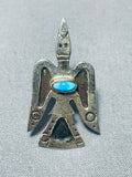 Towering Bird Vintage Native American Navajo Turquoise Sterling Silver Ring-Nativo Arts
