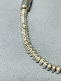 Native American Sturdy Vintage Santo Domingo Thick Sterling Silver Necklace-Nativo Arts