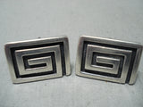 Very Important Vintage Native American Navajo Kenneth Begay Sterling Silver Cufflinks-Nativo Arts