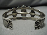 Vintage Native American Navajo Bracelet Early 1900's Sterling Silver Cerrillos Turquoise-Nativo Arts