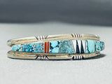 Beyond Intricate Vintage Native American Navajo Spiderweb Turquoise Sterling Silver Bracelet-Nativo Arts
