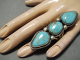 Native American Huge Heavy High Grade #8 Turquoise Sterling Silver Martinez Ring-Nativo Arts