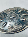 Astounding Vintage Native American Navajo Sterling Silver Belt Buckle-Nativo Arts