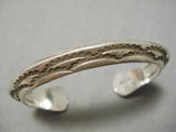 Astonishing Vintage Native American Navajo Thicker Sterling Silver Mary Bill Bracelet-Nativo Arts