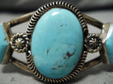 Exceptional Vintage Native American Navajo Sky Blue Turquoise Sterling Silver Bracelet-Nativo Arts