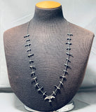 Native American Thicker Very Old Vintage Santo Domingo Sterling Silver Fetish Necklace-Nativo Arts