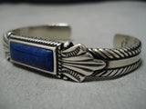 Exquisite Vintage Zuni Native American Lapis Sterling Silver Bracelet-Nativo Arts