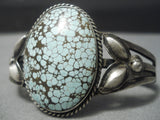 One Of The Best Vintage Native American Navajo #8 Turquoise Sterling Silver Bracelet Old-Nativo Arts