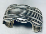 One Of The Coolest Vintage Native American Navajo All Sterling Silver Bracelet-Nativo Arts