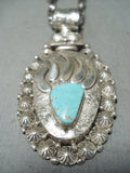 Native American Important Ben Begaye (d.) Turquoise Heavy Chain Sterling Silver Necklace-Nativo Arts