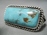 Unique Vintage Navajo 2 Finger Turquoise Sterling Silver Native American Ring-Nativo Arts