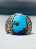Important Vintage Native American Zuni Red Mountain Turquoise Sterling Silver Ring-Nativo Arts