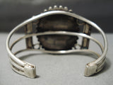 Huge Vintage Native American Navajo Moonlight Lapis Sterling Silver Bracelet Cuff Old-Nativo Arts