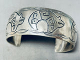 Splendid Native American Navajo Sterling Silver Bear Bracelet-Nativo Arts