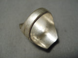 One Of The Best Vintage Native American Navajo Turquoise Lapis Inlay Sterling Silver Ring-Nativo Arts