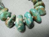 Native American Vintage Tony Aguilar Sr Vintage Santo Domingo Turquoise Sterling Silver Necklace-Nativo Arts