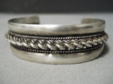 Skilled Vintage Navajo Sterling Silver Bracelet Old Native American-Nativo Arts