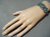 Marvelous Vintage Native American Navajo Turquoise Sterling Silver Bracelet Old-Nativo Arts