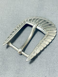 Joe Benally Vintage Navajo Sterling Silver Native American Buckle-Nativo Arts