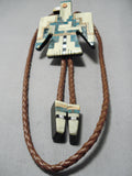 Native American Important Huge Santo Domingo Turquoise Bird Sterling Silver Bolo Tie-Nativo Arts