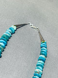 Native American Turquoise Disc Vintage Navajo Sterling Silver Necklace-Nativo Arts