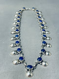 The Best Native American Navajo Domed Lapis Sterling Silver Button Necklace-Nativo Arts
