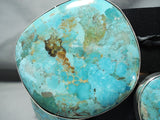Huge Turquoise Slab Native American Navajo Sterling Silver Heavy Concho Belt-Nativo Arts