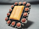 Amazing Navajo Spiny Oyster Sterling Silver Ring Native American-Nativo Arts