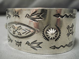 Early 1900's Hand Wrought Vintage Native American Navajo Sterling Silver Bracelet Old-Nativo Arts