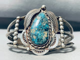 Gilbert Turquoise Rare Mine Vintage Native American Navajo Turquoise Sterling Silver Bracelet-Nativo Arts