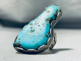 Native American Gorgeous Vintage Morenci Turquoise Sterling Silver Ring-Nativo Arts