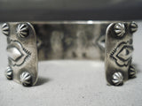 Museum Vintage Native American Navajo Royston Turquoise Repoussed Sterling Silver Bracelet-Nativo Arts