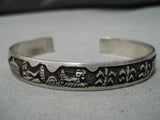 Extremely Detailed!! Vintage Native American Navajo Ts Kee Sterling Silver Bracelet Cuff Old-Nativo Arts