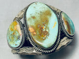 Best 136 Gram 3 Stone Royston Turquoise Vintage Native American Navajo Sterling Silver Bracelet-Nativo Arts