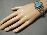 Amazing Vintage Native American Navajo Ray Buck Turquoise Sterling Silver Bracelet Old-Nativo Arts