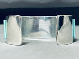 Authentic Tommy Jackson Native American Navajo Turquoise Sterling Silver Inlay Bracelet-Nativo Arts