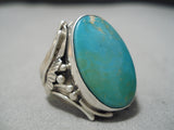Amazing Vintage Native American Navajo Royston Turquoise Sterling Silver Arviso Ring-Nativo Arts