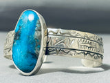 Breathtaking San Felipe Blue Diamond Turquoise Sterling Silver Bracelet Signed-Nativo Arts
